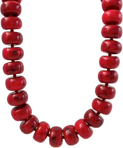Miniature Semi-Precious Stone & Oversized Multi-Color Resin Bead Statement Necklace - 17"+3" Extender Chain Chunky Eye-Catching Beads | Bold Fashion Jewelry Gift for Women in Saudi Arabia