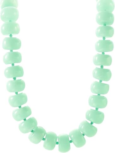 Miniature Semi-Precious Stone & Oversized Multi-Color Resin Bead Statement Necklace - 17"+3" Extender Chain Chunky Eye-Catching Beads | Bold Fashion Jewelry Gift for Women in Saudi Arabia