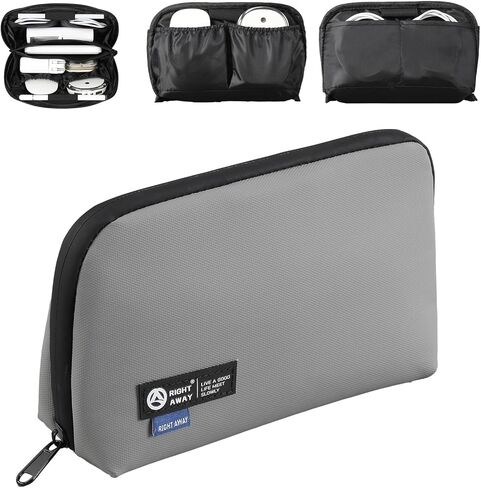 RIGHT AWAY Electronic Organizer, Travel Tech Pouch with Water Resistant Storage -Cord Organizer Bag to Carry Phone, Charger, Hard Drive, Power Bank & Accessorie Travel Essentials(BLACK) in Saudi Arabia