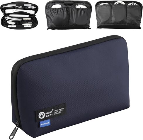 RIGHT AWAY Electronic Organizer, Travel Tech Pouch with Water Resistant Storage -Cord Organizer Bag to Carry Phone, Charger, Hard Drive, Power Bank & Accessorie Travel Essentials(BLACK) in Saudi Arabia