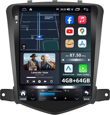 Chevy Cruze 2009-2015 Android Car Stereo – 10" Touchscreen Head Unit, 2+64G, 5G WiFi, Wireless CarPlay & Android Auto, GPS Navigation, Hi-Fi Sound, Bluetooth, FM/AM, USB, Steering Wheel Control in Kuwait