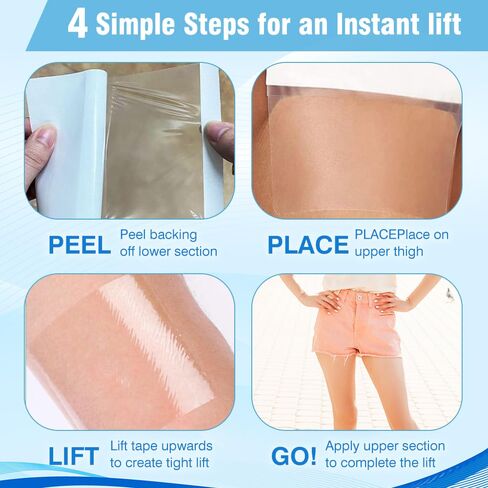 30 PCS Instant Lift Patch for Legs & Thighs - Clear Thigh Lift Tape for Loose Skin, Invisible Body Firming Tape for Smooth, Sweatproof All-Day Wear (15 Pairs) in Kuwait