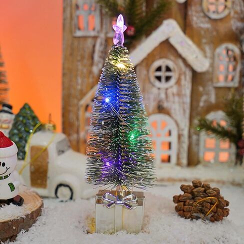 Mini Christmas Tree with Lights, 4 Pack Tabletop Christmas Tree with LED Lights and Star Topper for Indoor Christmas Decorations Holiday Party Ornagment, Christmas Centerpieces for Tables in Saudi Arabia
