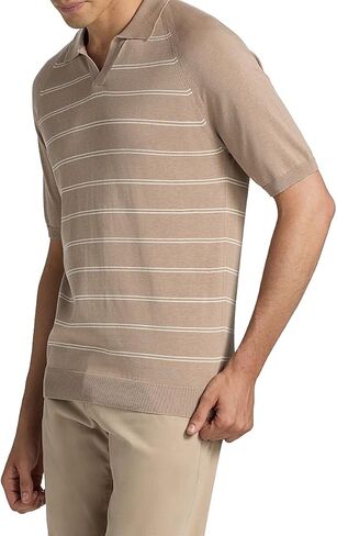 SAKS FIFTH AVENUE Striped Cotton-Silk Polo Shirt in Saudi Arabia