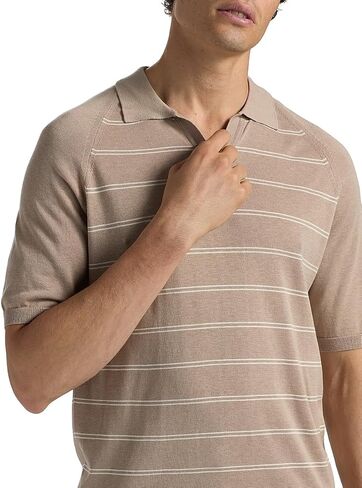 SAKS FIFTH AVENUE Striped Cotton-Silk Polo Shirt in Saudi Arabia