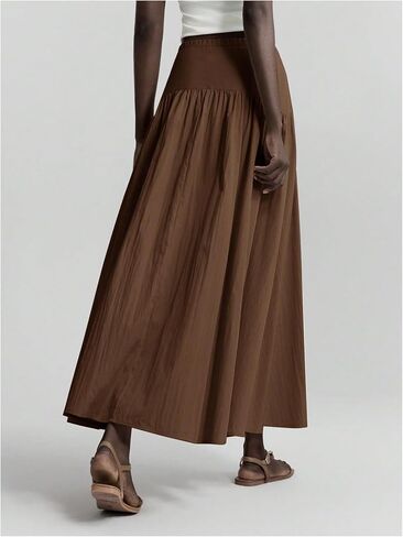 SHENHE Women's Summer Drop Waist Maxi Skirt A Line Flowy Casual Going Out Long Skirt in Saudi Arabia