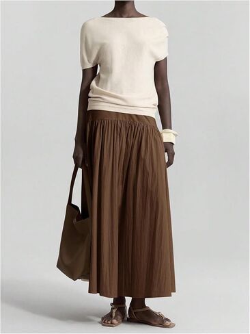 SHENHE Women's Summer Drop Waist Maxi Skirt A Line Flowy Casual Going Out Long Skirt in Saudi Arabia