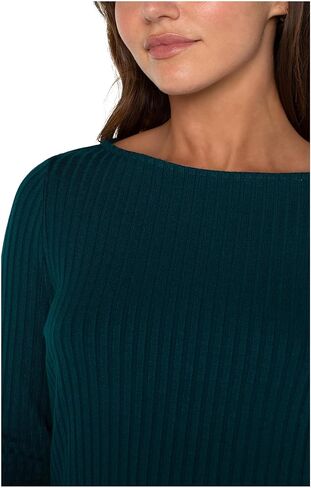 Liverpool Womens Petite Long Sleeve Boat Neck Knit Top in Saudi Arabia