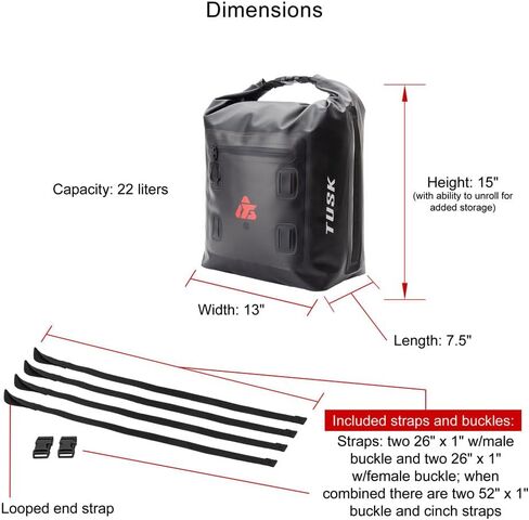 TUSK Dry Duffel Bag Small (22 Liters) Black in Saudi Arabia
