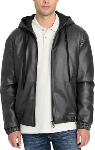 GUESS mens Yeray Pu Hoodie Jacket in Saudi Arabia