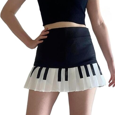 Piano Skirt Mini Skirts for Women High Waisted Mini Dress Y2k Harajuku Piano Bow Skirt Grunge Coquette Aesthetic in Saudi Arabia