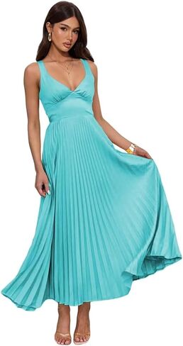 Satin Bridesmaid Dresses for Women Pleated Maxi Formal Evening Party Gown in Saudi Arabia