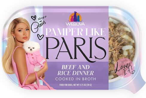 Pamper Like Paris Natural Wet Dog Food, Beef and Duck Recipes Cooked in Broth Variety Pack (2.75oz Cup, Pack of 10) in Kuwait