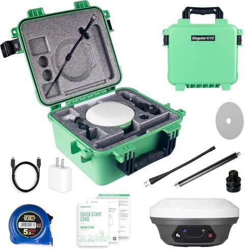 E1 Lite GNSS RTK GPS Surveying Equipment-1408 CHANNELS RTK ROVER لقياس عالية الدقة ، مسح الأراضي ، رسم الخرائط الطبوغرافية ، تصحيح CORS ، مع SC200 Collector & Software ، FCC Certified in Kuwait