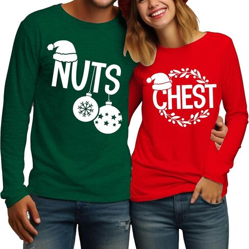 Christmas Couples Shirts Matching Couples Long Sleeve Shirt His and Her Merry Christmas Xmas Outfits Christmas Tops in Saudi Arabia