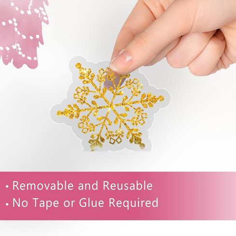 Mfault Merry Christmas Snowman Pink Window Clings 4 Sheets, Xmas Tree Santa Claus Stickers Decals Decorations, Winter Holiday Snowflake Cardinal Home Kitchen Decor in Saudi Arabia