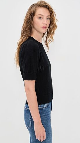 FRAME Women's The Ladder Cashmere Pointelle Sweater in Saudi Arabia