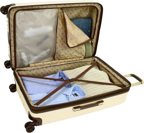 LONDON FOG Brentwood III 20" Expandable Spinner Carry-on, Creme in Saudi Arabia