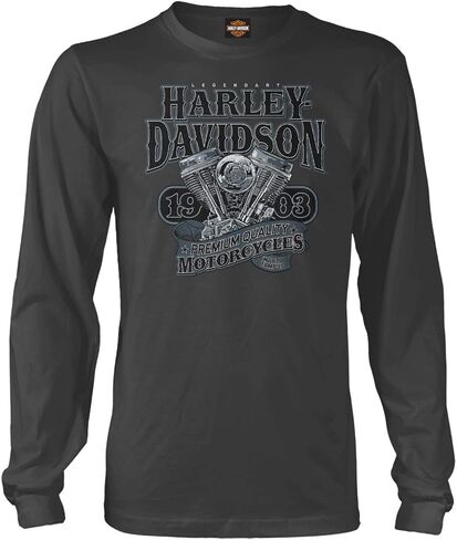 تيشيرت Harley-Davidson Military، حصريًا لجولة ما وراء البحار، بأكمام طويلة للرجال، مقاس كبير على شكل V-Twin in Saudi Arabia
