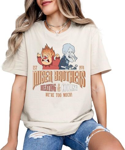 قميص Miser Brothers، تي شيرت للتدفئة والتبريد، قميص عيد الميلاد Hot and Cold Brothers، تي شيرت We're Too Much، تي شيرت للحرارة والثلج، Miser Holiday Heat Cool، تي شيرت مضحك ساخن وبارد in Kuwait