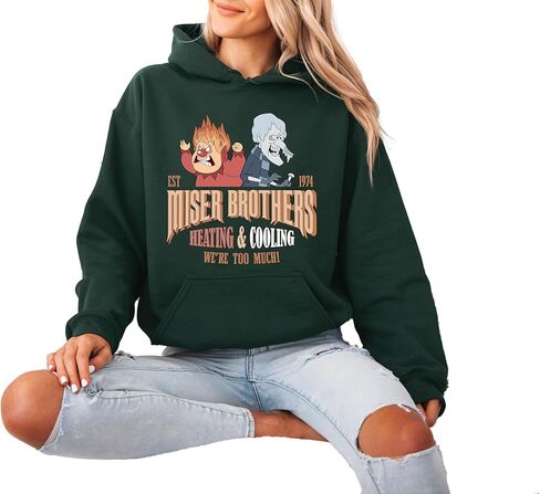 قميص Miser Brothers، تي شيرت للتدفئة والتبريد، قميص عيد الميلاد Hot and Cold Brothers، تي شيرت We're Too Much، تي شيرت للحرارة والثلج، Miser Holiday Heat Cool، تي شيرت مضحك ساخن وبارد in Kuwait