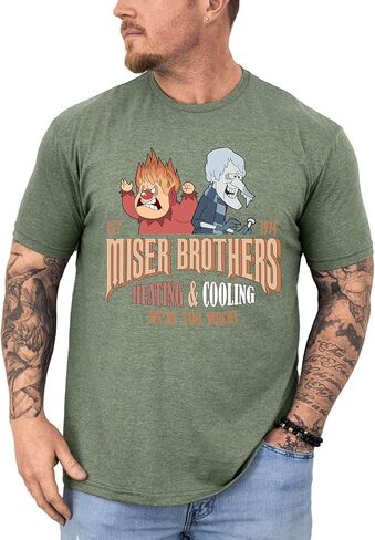 قميص Miser Brothers، تي شيرت للتدفئة والتبريد، قميص عيد الميلاد Hot and Cold Brothers، تي شيرت We're Too Much، تي شيرت للحرارة والثلج، Miser Holiday Heat Cool، تي شيرت مضحك ساخن وبارد in Kuwait