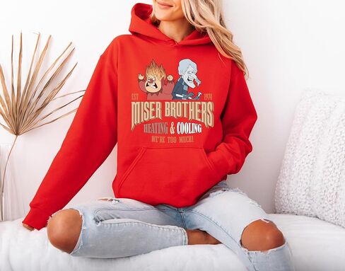 قميص Miser Brothers، تي شيرت للتدفئة والتبريد، قميص عيد الميلاد Hot and Cold Brothers، تي شيرت We're Too Much، تي شيرت للحرارة والثلج، Miser Holiday Heat Cool، تي شيرت مضحك ساخن وبارد in Kuwait
