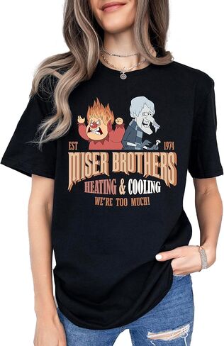 قميص Miser Brothers، تي شيرت للتدفئة والتبريد، قميص عيد الميلاد Hot and Cold Brothers، تي شيرت We're Too Much، تي شيرت للحرارة والثلج، Miser Holiday Heat Cool، تي شيرت مضحك ساخن وبارد in Kuwait