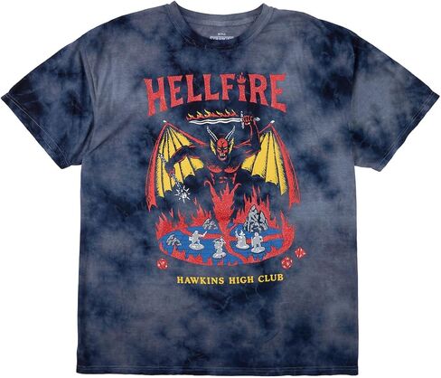 تي شيرت رجالي بأكمام قصيرة من Stranger Things Hellfire Club باللون الأسود in Kuwait