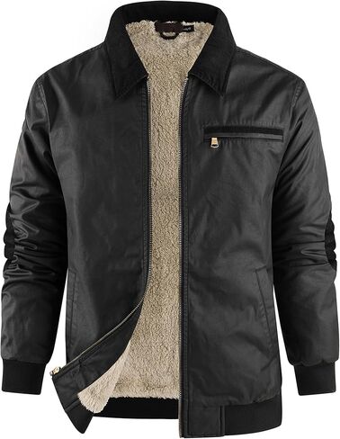 Men's Duck Detroit Jacket Sherpa Lined Waxed Cotton Winter Jackets Water Resistant Canvas Coat in Saudi Arabia