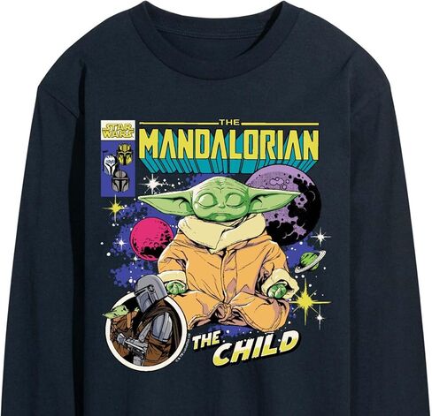 Star Wars - The Mandalorian Grogu Comic Cover - Men's Long Sleeve Graphic T-Shirt in Saudi Arabia