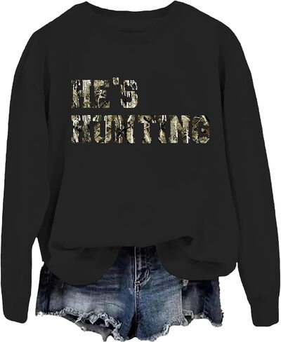 He's Hunting Sweatshirt for Women Hes Hunting Vintage Season Sweatshirt & Hoodie for Men in Saudi Arabia