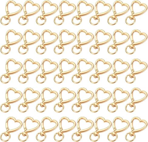 Metal Heart Shape Keychain, 20pcs Sliver Heart Carabiner Clips for Keys, Snap Hook Keychain Clip for Wristlets, Card Holders and Picture Keychains in Saudi Arabia