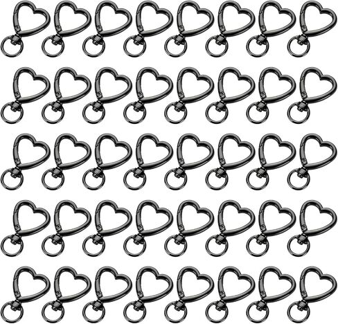 Metal Heart Shape Keychain, 20pcs Sliver Heart Carabiner Clips for Keys, Snap Hook Keychain Clip for Wristlets, Card Holders and Picture Keychains in Saudi Arabia