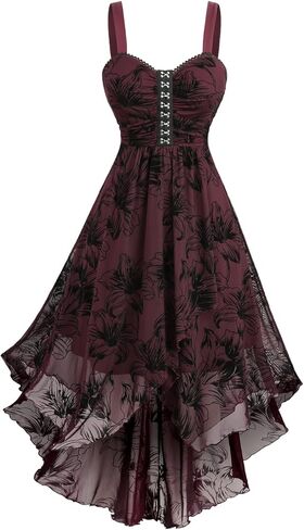 ROSE GAL Plus Size Womens Vintage Gothic Layered High Low Dress in Saudi Arabia