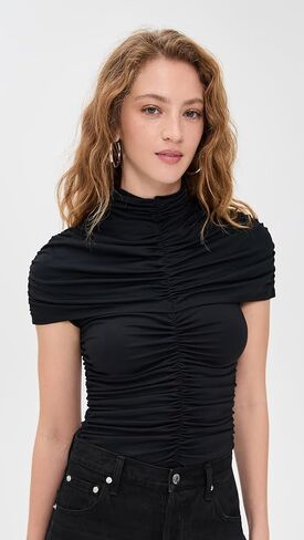 Susana Monaco Women's Mock Neck Overlay Gathered Top 3" in Kuwait