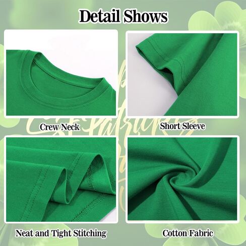 Toddler Girl St Patrick's Day Shirts Cute Lucky Tshirts Cotton Short Sleeve Tees 2-10 Years in Saudi Arabia