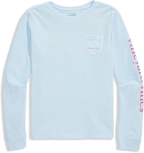 تي شيرت Vineyard Vines للفتيات بأكمام طويلة وجيب (طفل صغير/طفل صغير/طفل كبير) in Kuwait