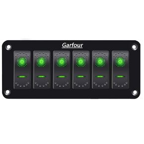 5 Gang Red Switch Panel 12 Volt On-Off Switch LED الأزرق مع الصمامات المضمنة QC 3.0 USB والنوع C شاحن Socket Digital Voltmeter 12V Docket in Kuwait