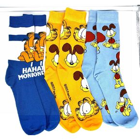 Hyp Garfield 3 pack Unisex Dress Crew Socks. 3 pair – Garfield the Cat & Odie- Men’s Shoe Size 6-12 in Saudi Arabia