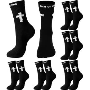 6 Pairs Christian Cross Socks Gifts for Man, Man of God Religious Socks with Cross for Catholic Saint God in Saudi Arabia