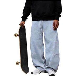 SOLY HUX Men's Casual Drawstring Sweatpants Elastic Waist Baggy Wide Leg Pants with Pockets in Saudi Arabia