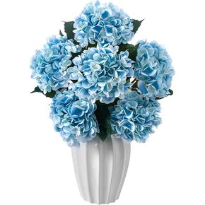6PCS Realistic Artificial Silk Hydrangea Flowers – Premium Fake Hydrangea Flowers Bouquets with Stems, Full Faux Hydrangea Blooms for Home Wedding Table Party Office Decorations(Light Green) in Saudi Arabia