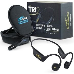 H2O Audio TRI 2 PRO Multi-Sport Waterproof Bone Conduction Open Ear Headphones – Bluetooth-V5.3 for Running/Cycling, MP3 for Swimming- Playlist+ (App Included for Bluetooth Streaming Uploads) - Black in Saudi Arabia