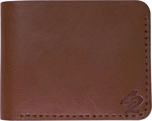 Genuine Leather Wallet for Men – Slim Bifold handmade mens wallet with ID Window & Card Slots Classic Minimalist Leather Wallet Gift (Brown) in Saudi Arabia