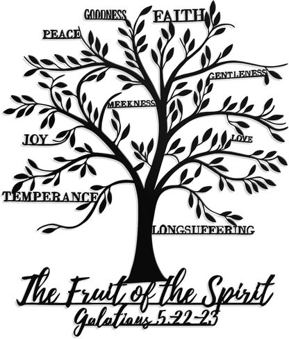 Fruits of the Spirit Metal Wall Art-Inspirational Christian Tree Wall Decor with Love,Joy,Peace,Patience,Galatians 5, Religious Gift for Home Church Office in Saudi Arabia