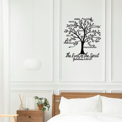 Fruits of the Spirit Metal Wall Art-Inspirational Christian Tree Wall Decor with Love,Joy,Peace,Patience,Galatians 5, Religious Gift for Home Church Office in Saudi Arabia