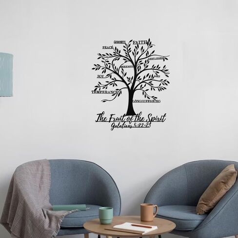 Fruits of the Spirit Metal Wall Art-Inspirational Christian Tree Wall Decor with Love,Joy,Peace,Patience,Galatians 5, Religious Gift for Home Church Office in Saudi Arabia