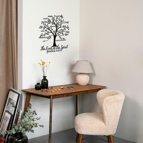Fruits of the Spirit Metal Wall Art-Inspirational Christian Tree Wall Decor with Love,Joy,Peace,Patience,Galatians 5, Religious Gift for Home Church Office in Saudi Arabia