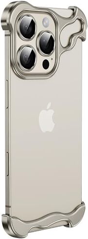 Frameless Series Designed for iPhone Case,Minimalist Protective Shock Absorption Aerospace Grade Aluminum Shells & Elastomer Inlays Easy Fit,Shockproof Bumper Cover (Gold,iPhone 16 Plus) in Saudi Arabia